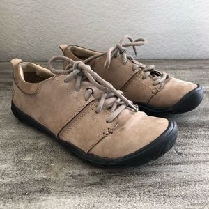 Keen Women Hiking Athletic Shoe Tan Brown Oxford Sneaker size 6